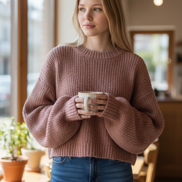 POL Sweaters - POL NWT Red Ivory Striped Knit Sweater SZ S